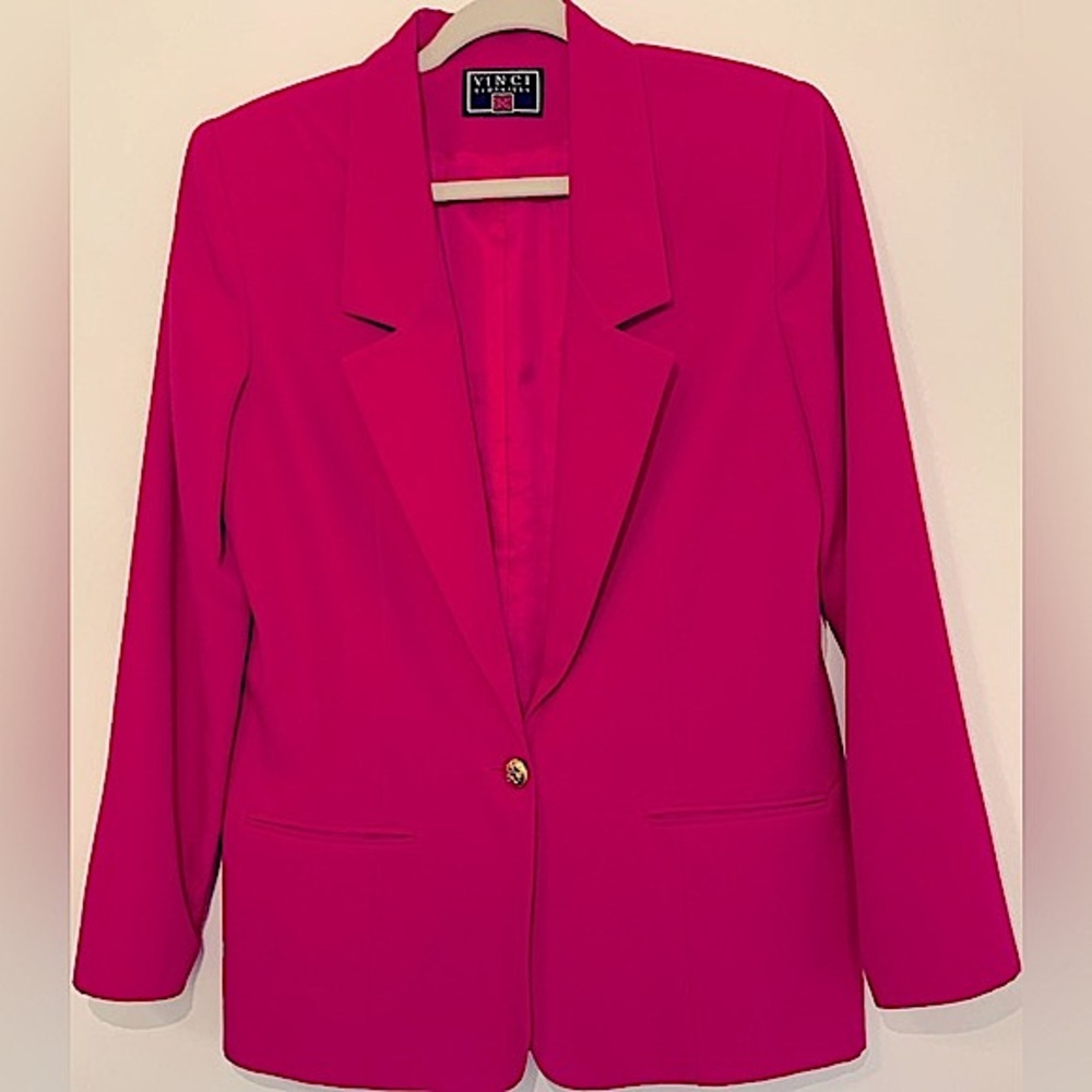 NEW Pink Hot Fuchsia, Linen & Cotton Jacket/Blazer Women Size M by VINCI